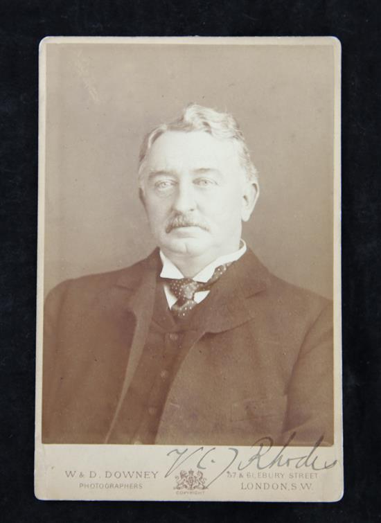 Rhodes, Cecil John (1853-1902). A photograph,